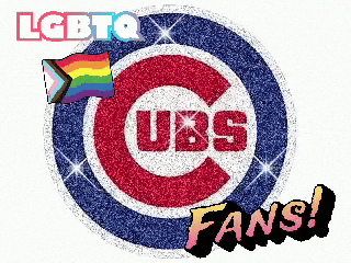 a lgbtq logo for the cubs with a rainbow flag
