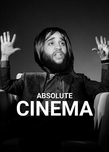 a black and white poster for absolute cinema