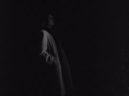 a black and white photo of a woman in a fur coat