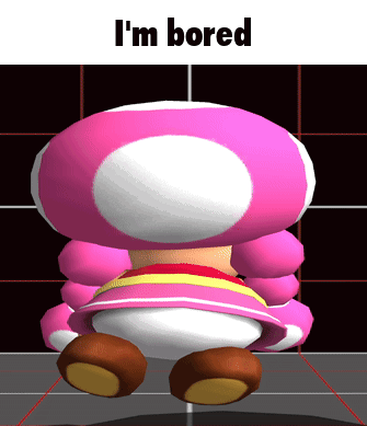 a picture of a toad with the words i 'm bored below it