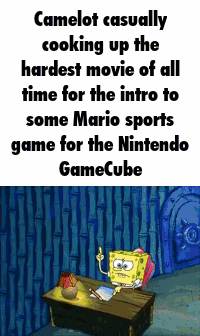 camelot casually cooking up the hardest movie of all time for the intro to some mario sports game for the nintendo game cube