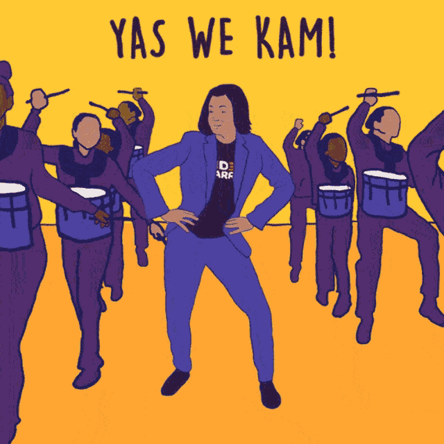 a man in a suit is dancing in front of a group of people wearing purple pants