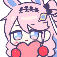 a cartoon drawing of a girl with pink hair and a heart in her mouth