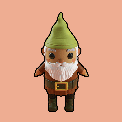 a gnome with a green hat and a beard