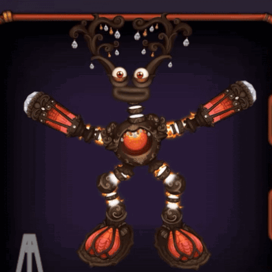 a cartoon drawing of a monster with lanterns on its hands