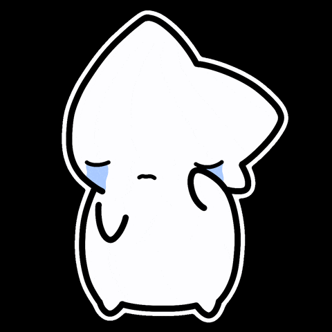 a cartoon character is crying with a tear coming out of his eye