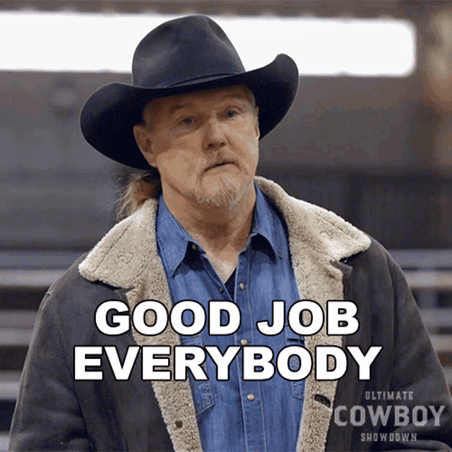 an advertisement for the ultimate cowboy showdown shows a man in a cowboy hat