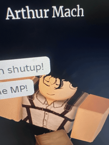 a cartoon character with the name arthur mach written on the top