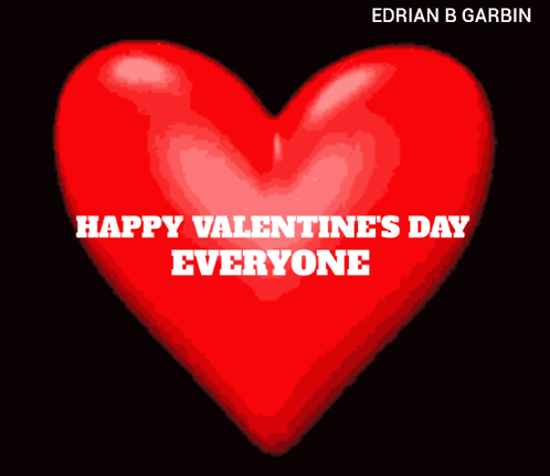 a red heart with the words " happy valentine 's day everyone " on it