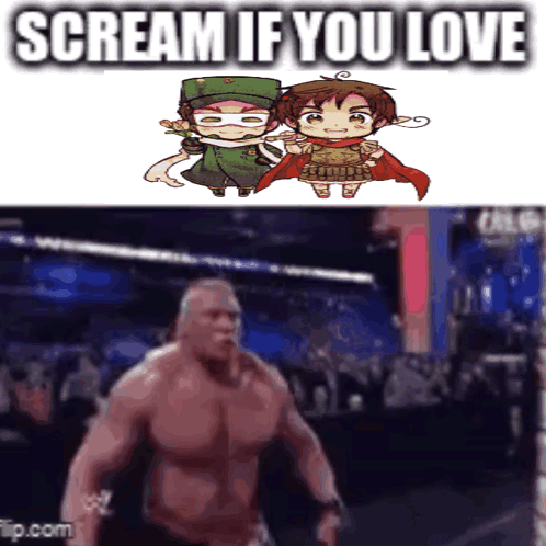 a meme that says scream if you love with a picture of a man