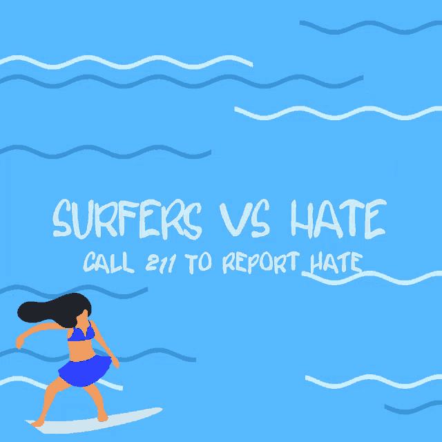 a poster that says surfers vs hate