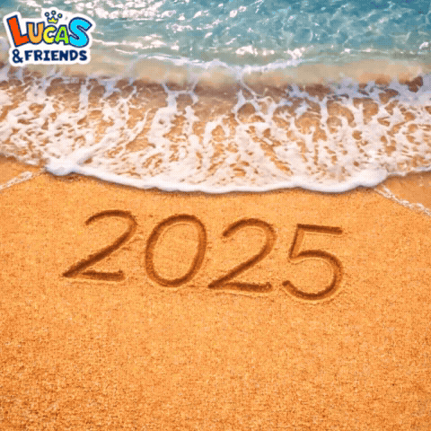 the word lucas is written in the sand near the ocean