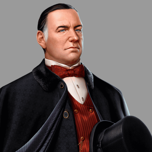 a man with a top hat and a bow tie is wearing a black cape