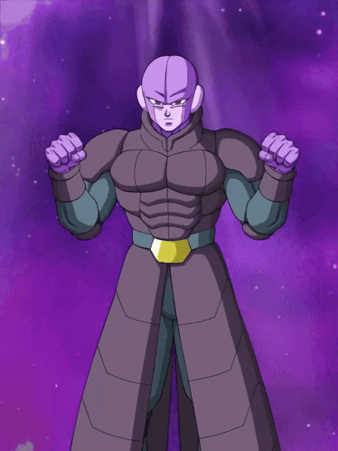 a purple cartoon character with a purple background