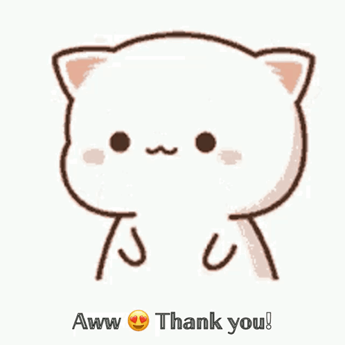 A white Peach Cat character looks shyly toward the viewer.