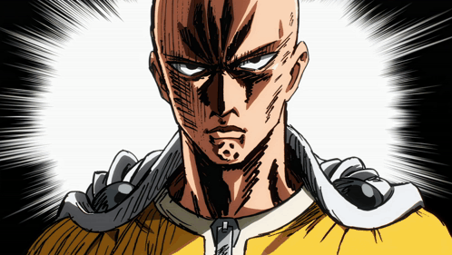 a drawing of a bald man in a yellow jacket