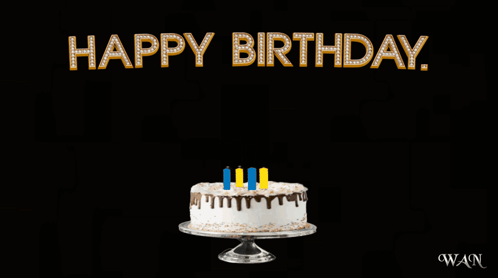 a birthday card with a cake and candles and the words happy birthday i wish you many more