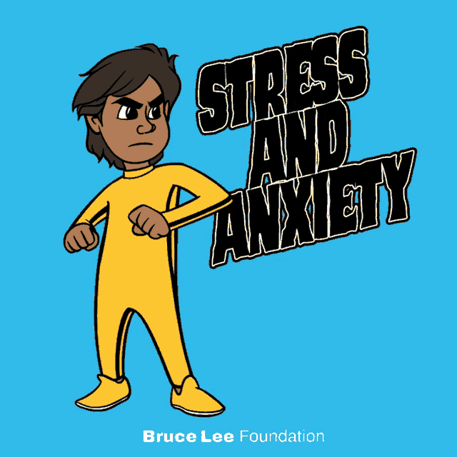 a cartoon of bruce lee kicking with the bruce lee foundation written below