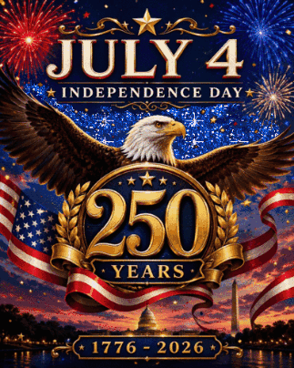a poster for july 4th celebrates 250 years