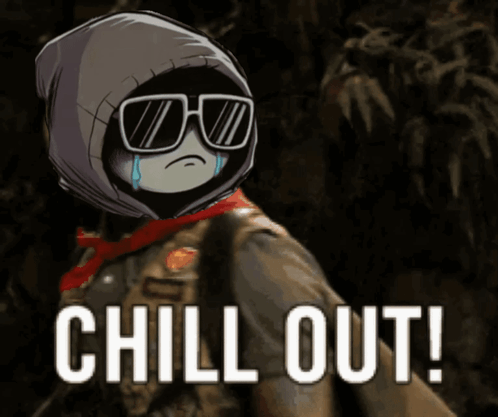 Kevin Hart in a hood and sunglasses is overlaid with “CHILL OUT!”