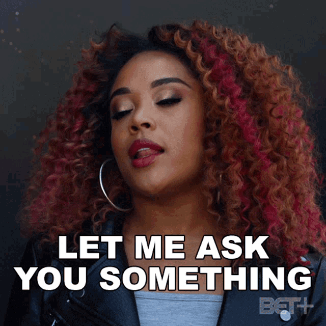 a woman with curly hair says let me ask you something on a bet advertisement