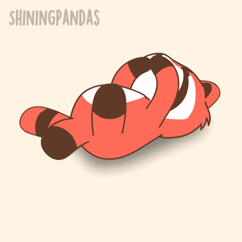 a cartoon of a panda laying on its back with the words shiningpandas below it