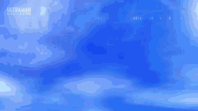 a blue background with the words ultraman official written on it