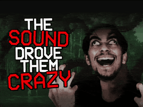 a man with his mouth open and the words the sound drove them crazy