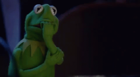 Kermit the Frog bites a fingernail while looking deeply worried.