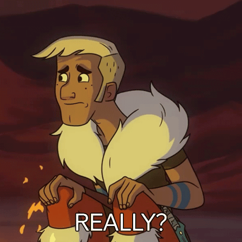 a cartoon of a man with a beard and the words " really " below him