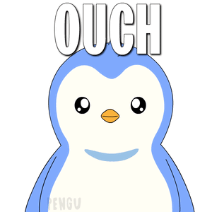 A cartoon penguin wears red boxing gloves beneath “OUCH!” text.