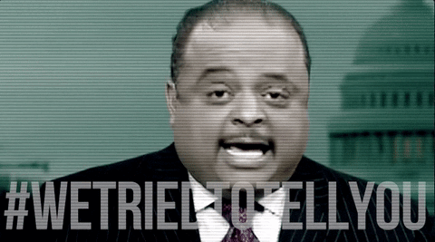 a man in a suit and tie with the words #wetriel to tell you above him