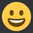 A yellow emoji face smiles broadly on a dark background.