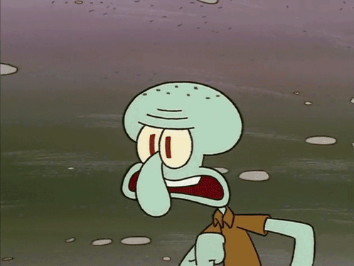 a cartoon character named squidward from spongebob squarepants covering his face with his hand