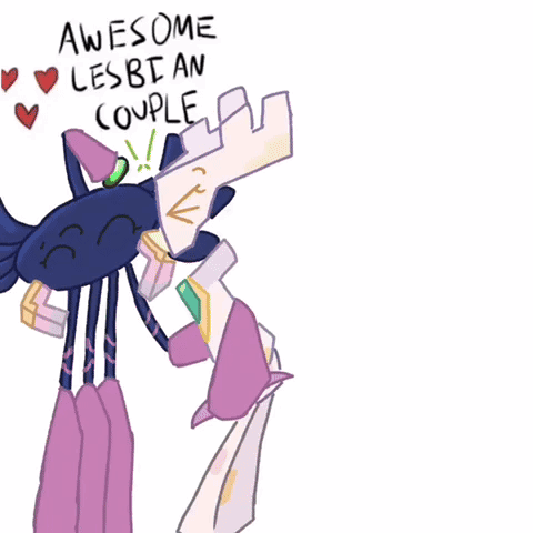 a drawing of a robot that says awesome lesbian couple on it