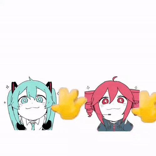 a cartoon of two girls saying hello