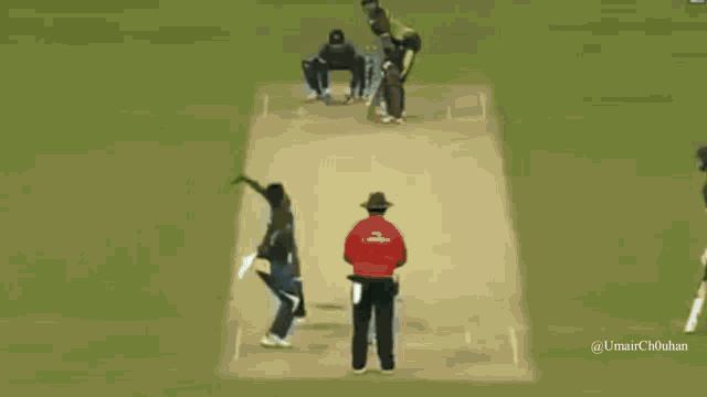 a cricket game is being played on a field with a cool cool advertisement in the background