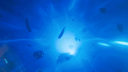 a computer generated image of a blue lightning bolt