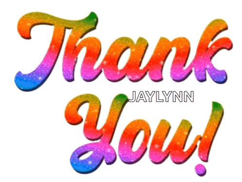 Multicolored paint-like script spells “Thank You!” on white.