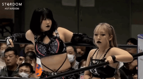 two women are in a wrestling ring and the word stardom is on the bottom