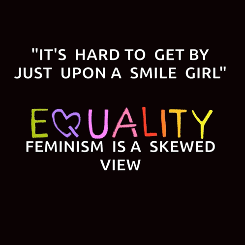 a poster that says equality feminism is a skewed view