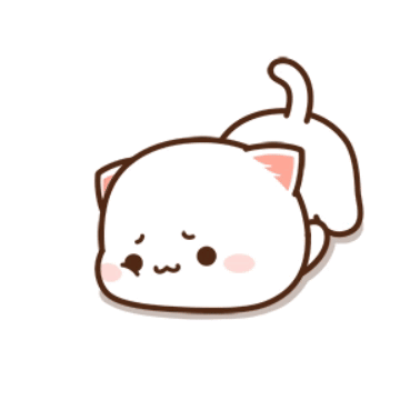 A white cartoon cat turns away with an annoyed, bored expression.