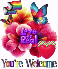 a welcome sign with flowers butterflies and a heart that says love is real
