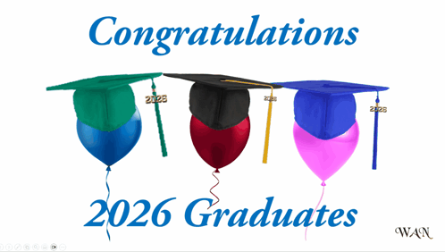 congratulations 2026 graduates are written on a white background