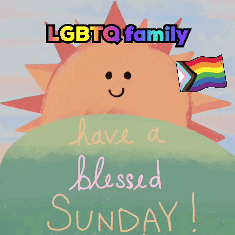 lgbtq family have a blessed sunday with a smiling sun