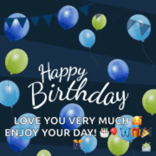 a birthday card with balloons and the words happy birthday