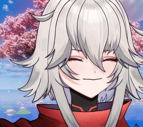 a close up of a girl 's face with her eyes closed and a cherry blossom tree in the background