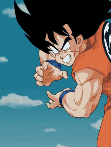 a cartoon drawing of a man with a dragon ball z logo on his chest