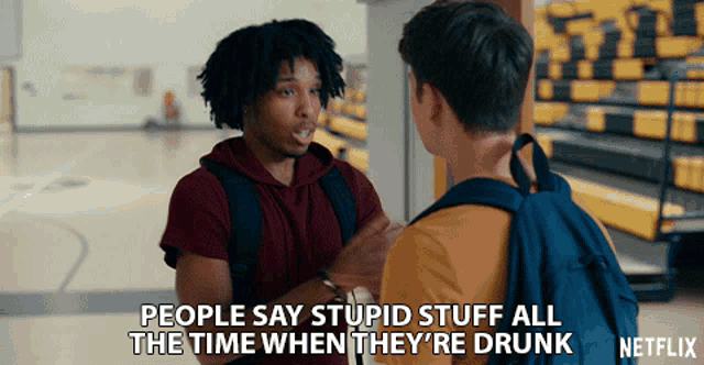 a netflix ad shows two young men talking to each other