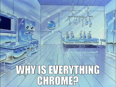 why is everything chrome written on a blue background